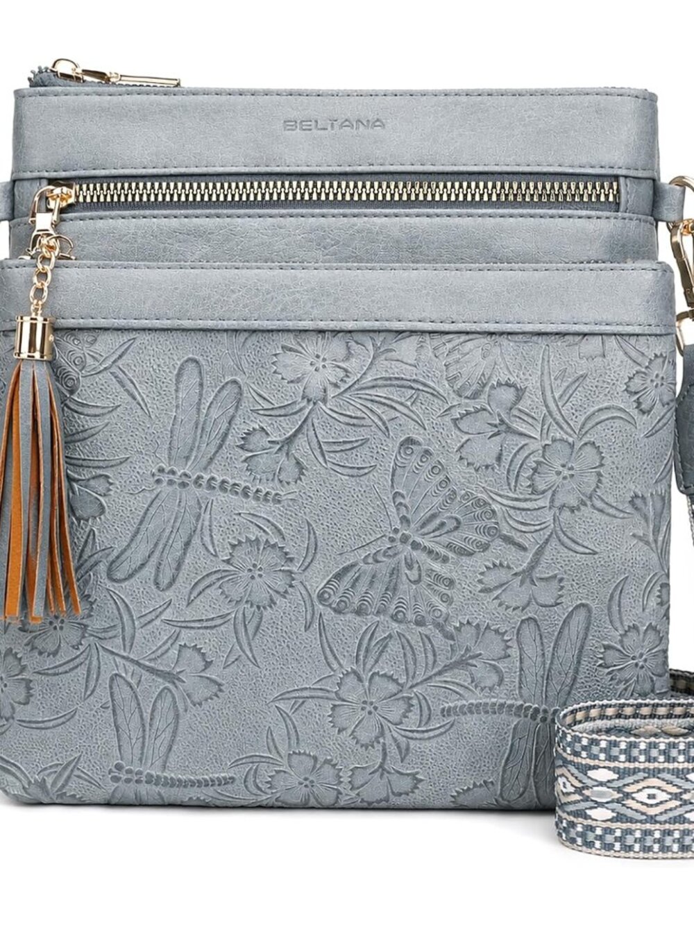 Crossbody Bags for Women Embossed Vegan Leather Crossbody Purse Medium Travel Sh